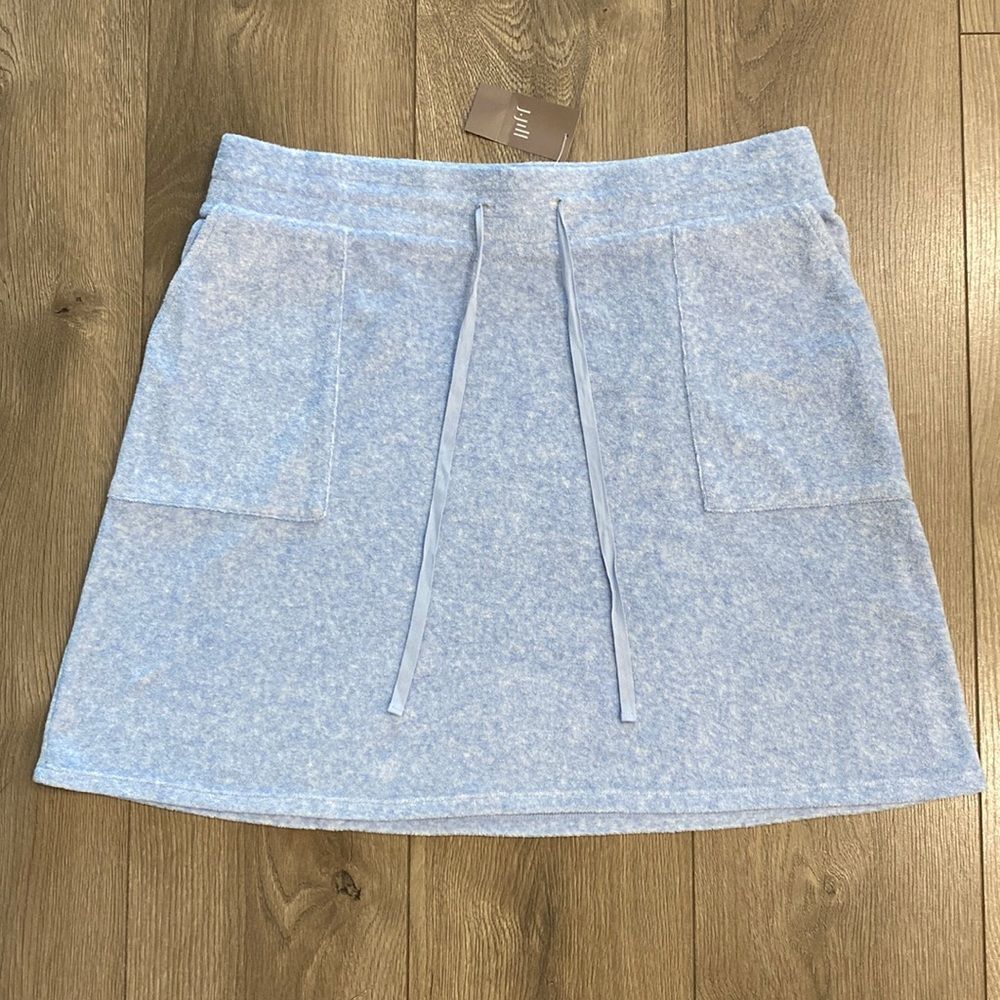 J.Jill Pure Jill Blue Terry Cloth Swimsuit Cover Up Skirt Size MP - Picture 1 of 10